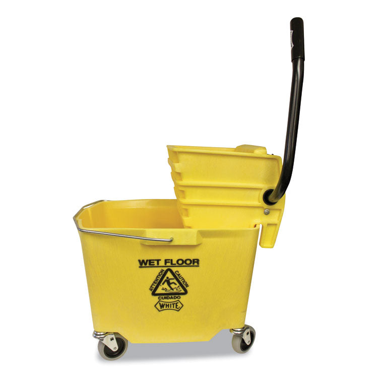 Side-Press Squeeze Wringer/plastic Bucket Combo, 12 To 32 Oz, Yellow 1