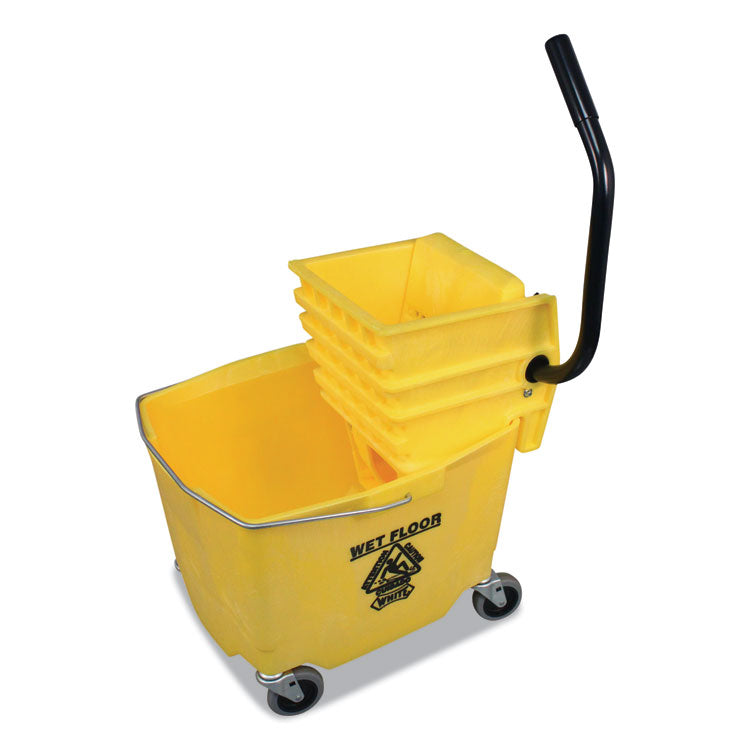 Side-Press Squeeze Wringer/plastic Bucket Combo, 12 To 32 Oz, Yellow 2