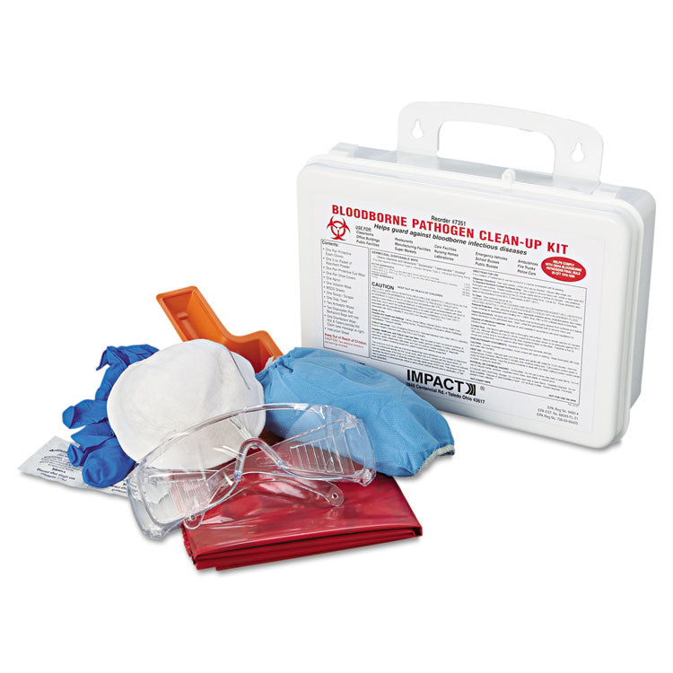 Bloodborne Pathogen Cleanup Kit, 10 x 7 x 2.5, OSHA Compliant, Plastic Case 3