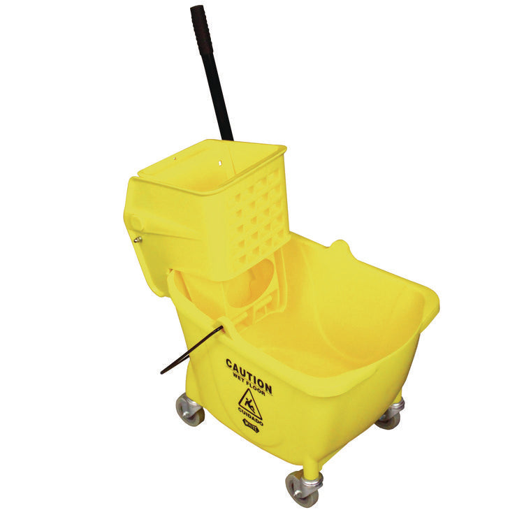 Side-Press Wringer And Plastic Bucket Combo, 12 To 32 Oz, Yellow 3