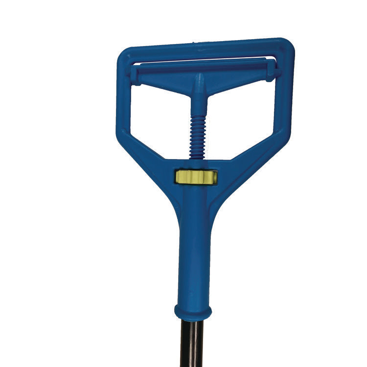 Janitor Style Screw Clamp Mop Handle, Fiberglass, 64", Blue 2