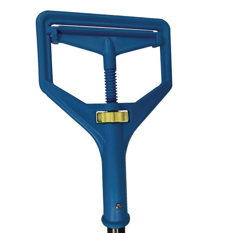 Janitor Style Screw Clamp Mop Handle, Fiberglass, 64", Blue 4