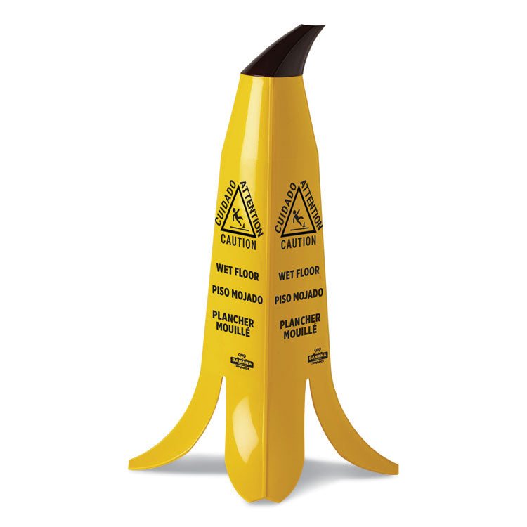 Banana Wet Floor Cones, 11 X 11.15 X 23.25, Yellow/brown/black 1