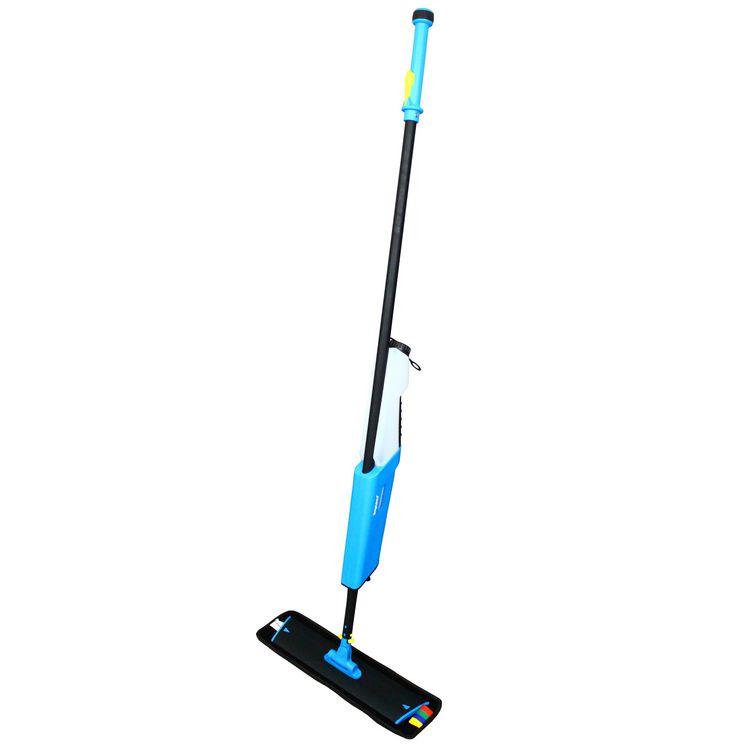 Mopster 2.0 Microfiber Bucketless Mop, 16.25 x 3.25 Blue Microfiber Head, 57" Black Aluminum Handle 1