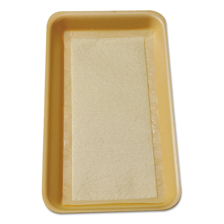 Meat Tray Pads, 6 x 4.5, White/Yellow, Paper, 1,000/Carton 1