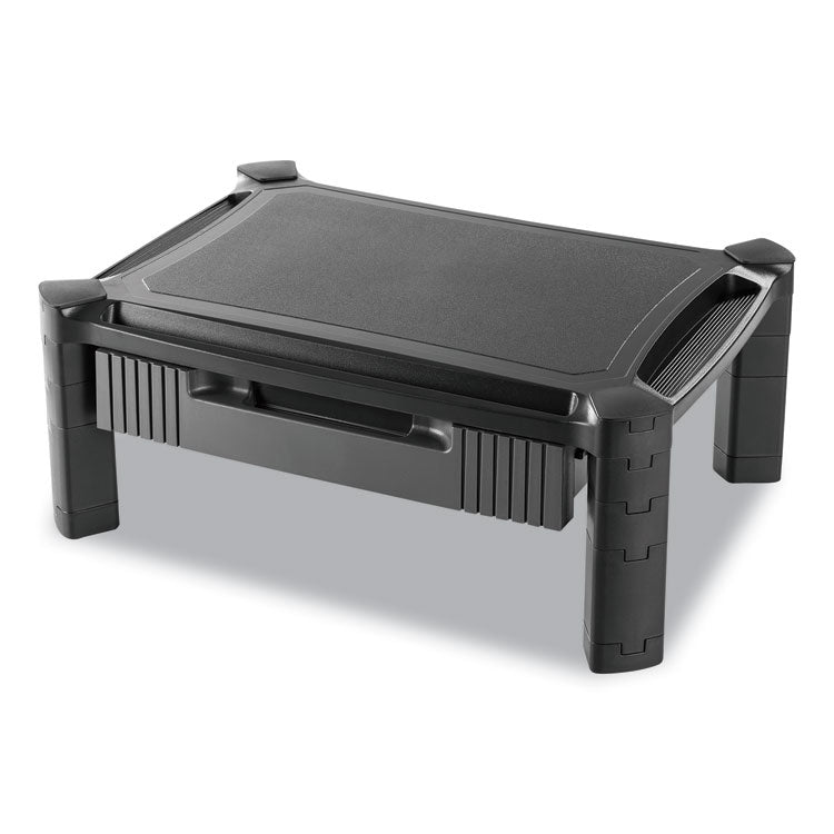 Large Monitor Stand With Cable Management And Drawer, 18.38" X 13.63" X 5", Black 1