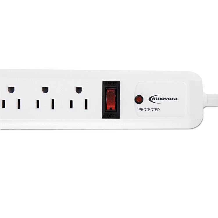 Surge Protector, 6 AC Outlets, 4 ft Cord, 540 J, White 2