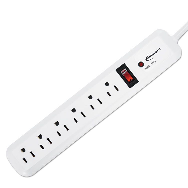 Surge Protector, 6 AC Outlets, 4 ft Cord, 540 J, White 1