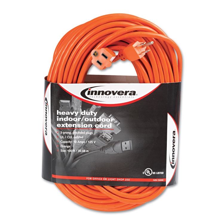 Indoor/Outdoor Extension Cord, 100 ft, 10 A, Orange 1