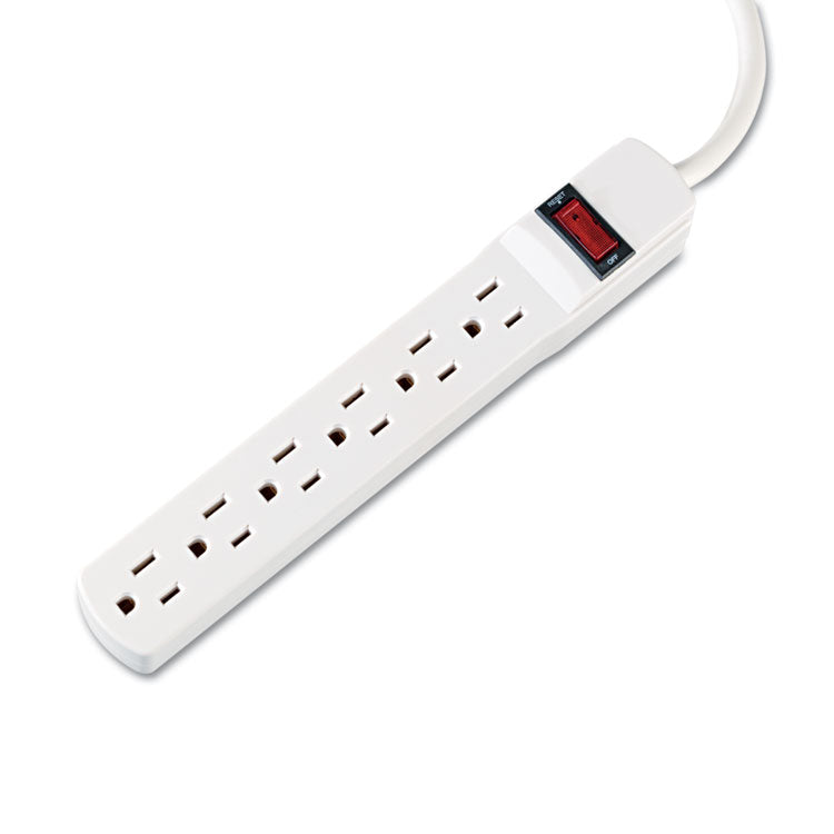 Power Strip, 6 Outlets, 6 ft Cord, Ivory 2