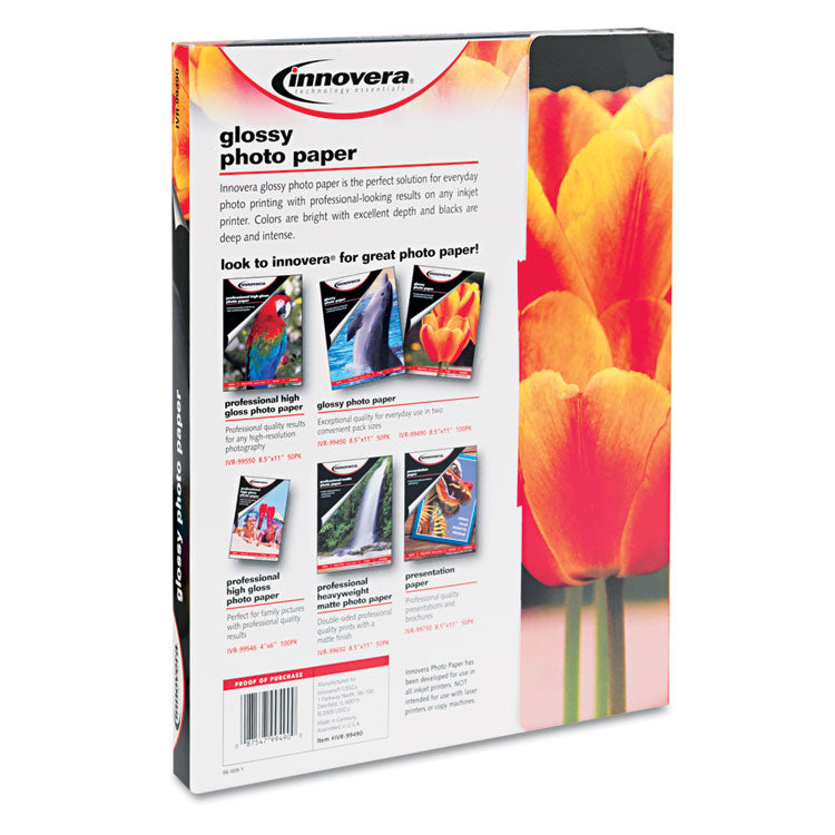 Glossy Photo Paper, 7 Mil, 8.5 X 11, Glossy White, 100/pack 3