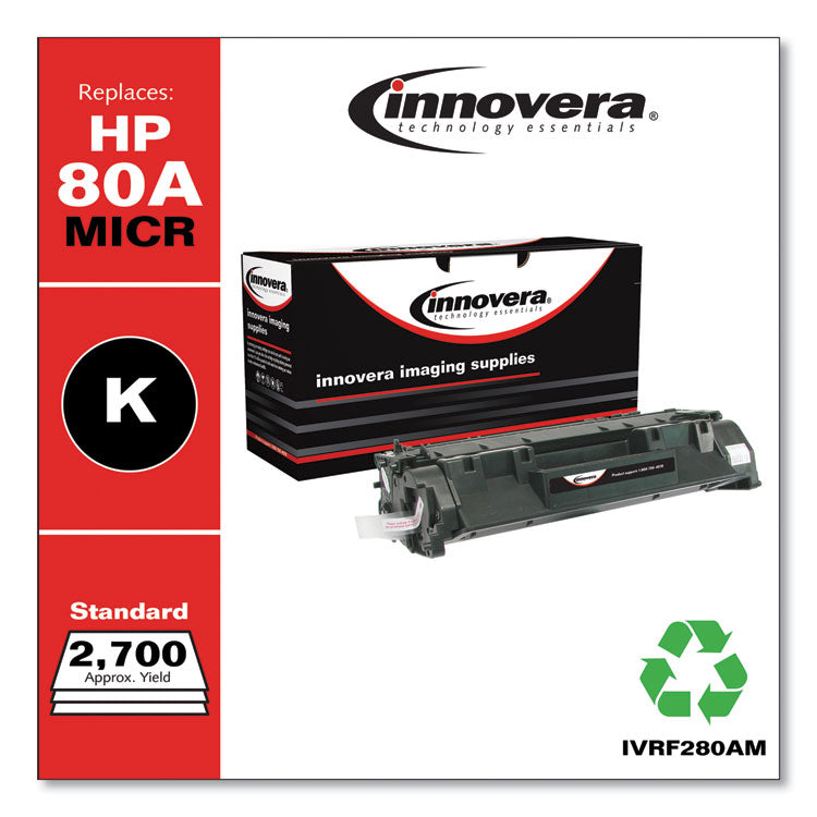 Remanufactured Black MICR Toner, Replacement for 80AM (CF280AM), 2,700 Page-Yield 2