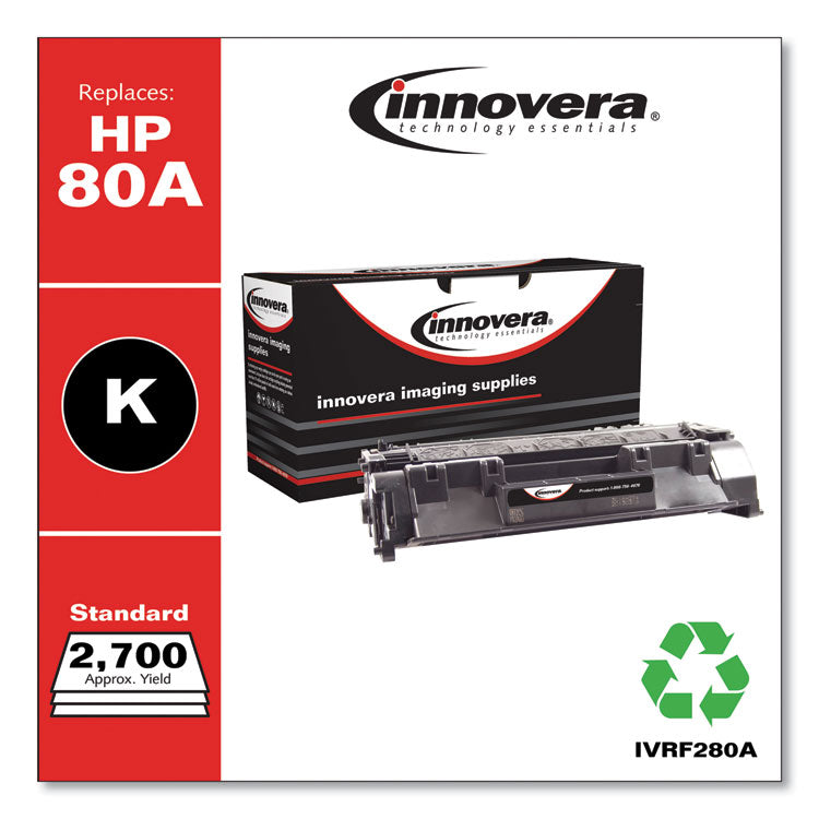 Remanufactured Black Toner, Replacement for 80A (CF280A), 2,700 Page-Yield 2