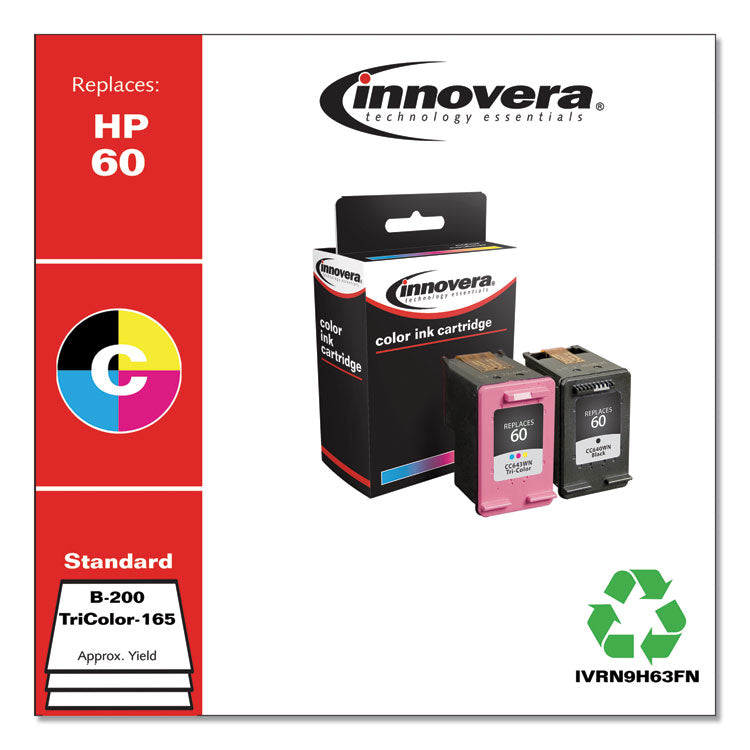 Remanufactured Black/Tri-Color Ink, Replacement for 60 (N9H63FN), 200/165 Page-Yield 2