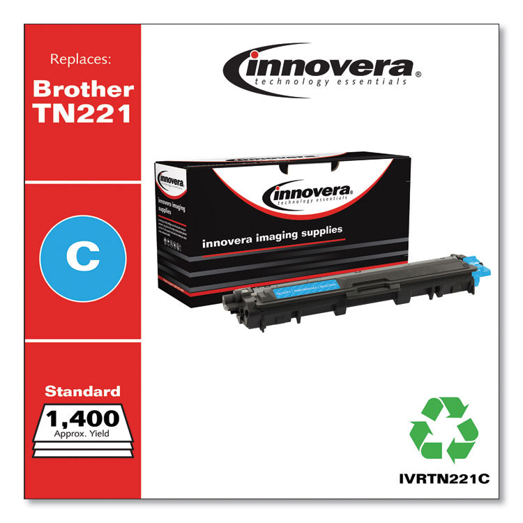 Remanufactured Cyan Toner, Replacement for TN221C, 1,400 Page-Yield 2