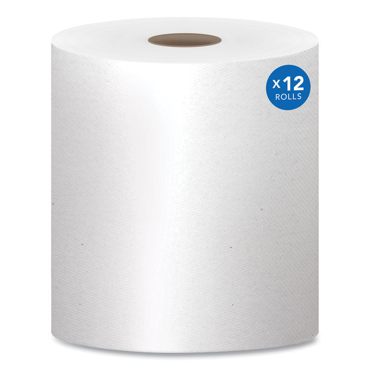 Essential High Capacity Hard Roll Towels for Business, Absorbency Pockets, 1-Ply, 8" x 1,000 ft, 1.5" Core, White,12 Rolls/CT 1