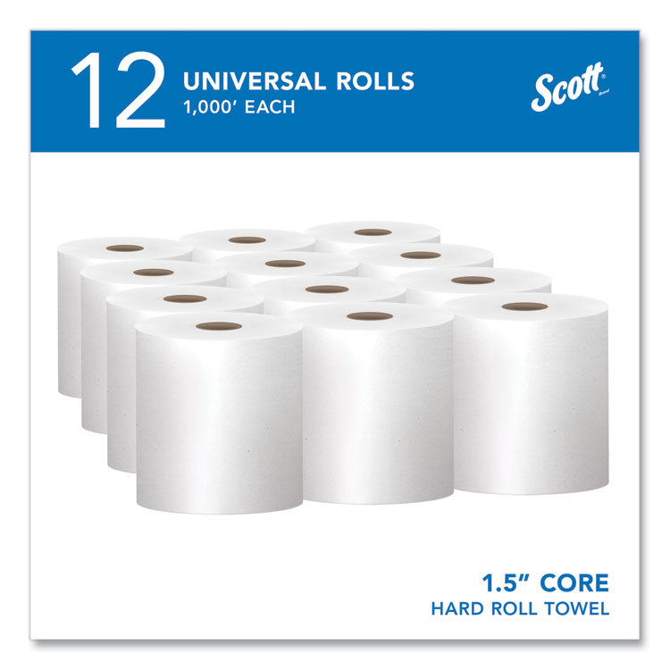 Essential High Capacity Hard Roll Towels for Business, Absorbency Pockets, 1-Ply, 8" x 1,000 ft, 1.5" Core, White,12 Rolls/CT 2