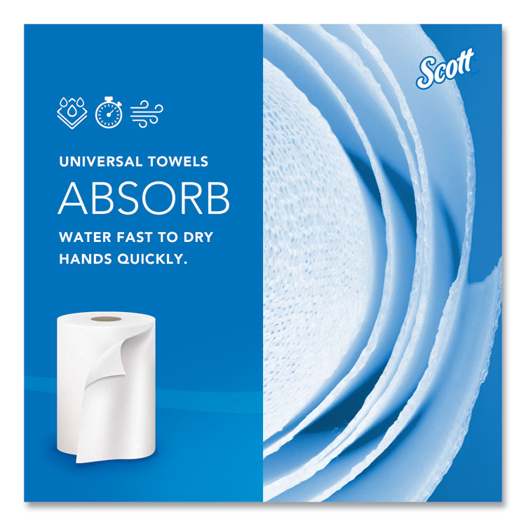 Essential High Capacity Hard Roll Towels for Business, Absorbency Pockets, 1-Ply, 8" x 1,000 ft, 1.5" Core, White,12 Rolls/CT 6