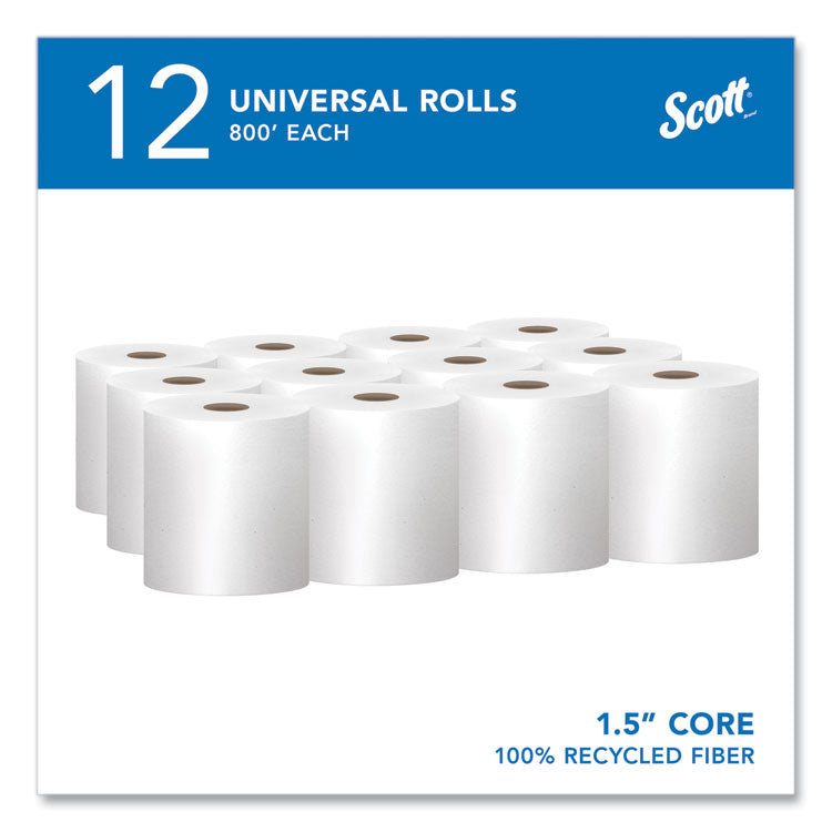 Essential 100% Recycled Fiber Hard Roll Towel, 1-Ply, 8" x 800 ft, 1.5" Core, White, 12 Rolls/Carton 2