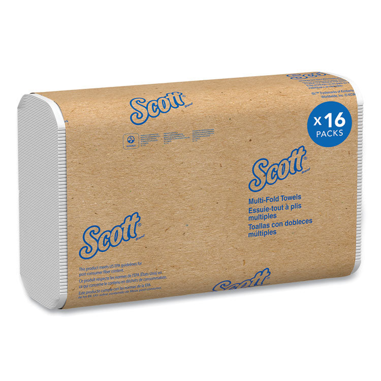 Essential Multi-Fold Towels, Absorbency Pockets, 1-Ply, 9.2 x 9.4, White, 250/Packs, 16 Packs/Carton 1