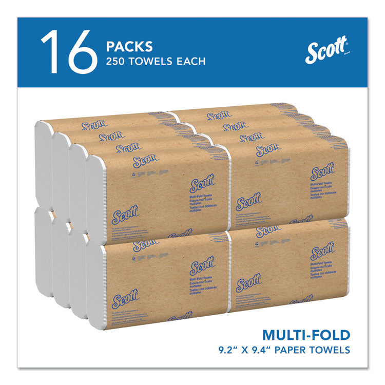 Essential Multi-Fold Towels, Absorbency Pockets, 1-Ply, 9.2 x 9.4, White, 250/Pack, 16 Packs/Carton 2