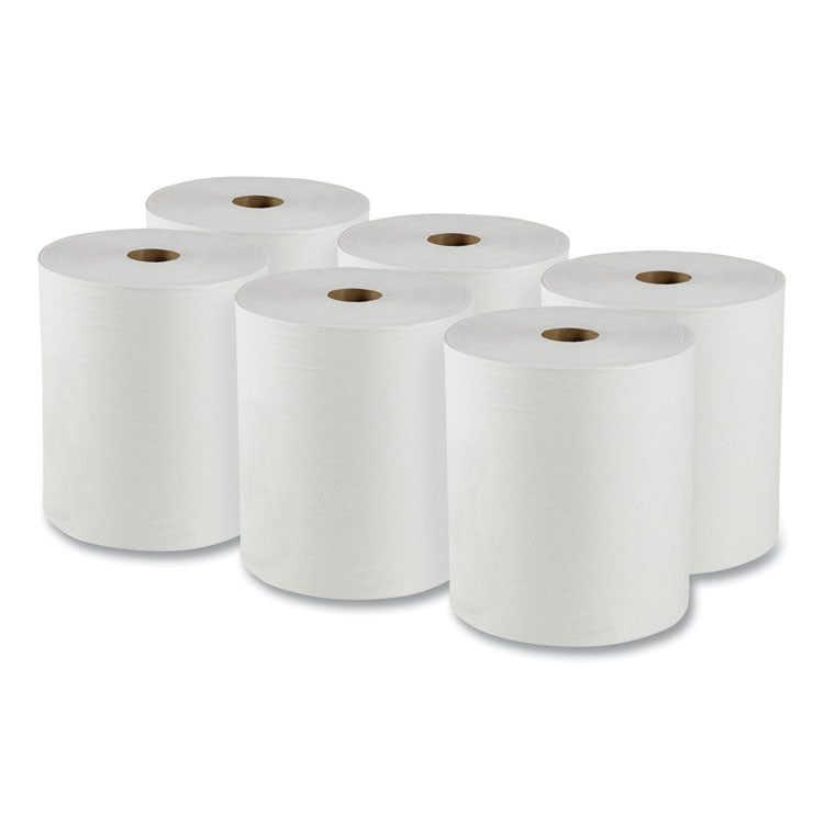 Essential High Capacity Hard Roll Towels for Business, Absorbency Pockets, 1-Ply, 8" x 950 ft, 1.75" Core, White, 6 Rolls/CT 2