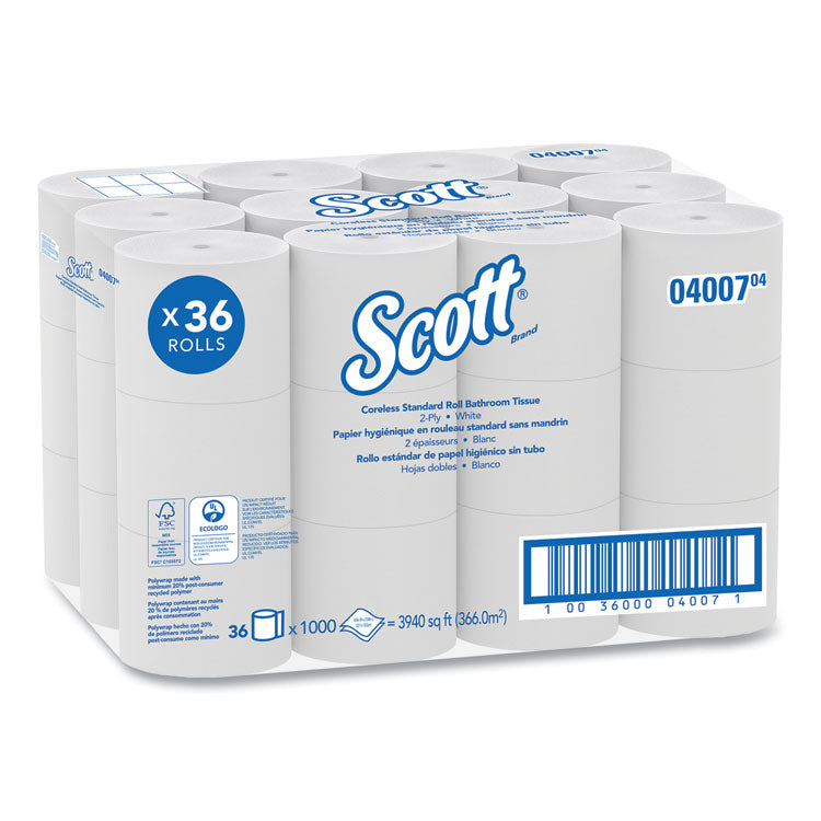 Essential Coreless SRB Bathroom Tissue, Septic Safe, 2-Ply, White, 1,000 Sheets/Roll, 36 Rolls/Carton 1