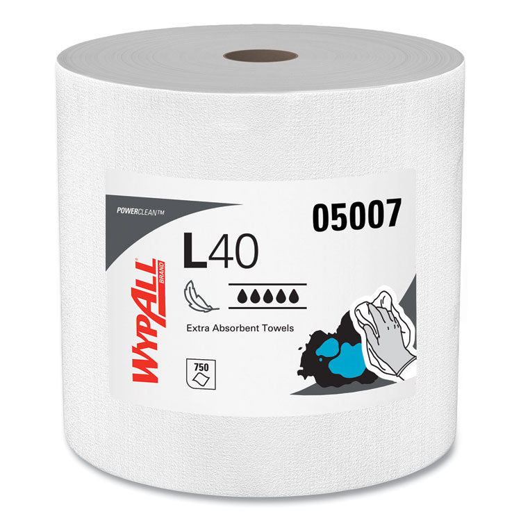 L40 Towels, Jumbo Roll, 12.5 x 12.2, White, 750/Roll 1