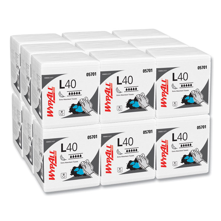 L40 Towels, 1/4 Fold, 12.5 x 12, White, 56/Box, 18 Packs/Carton 1