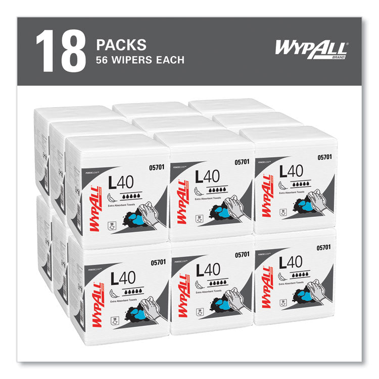 L40 Towels, 1/4 Fold, 12.5 x 12, White, 56/Box, 18 Packs/Carton 4