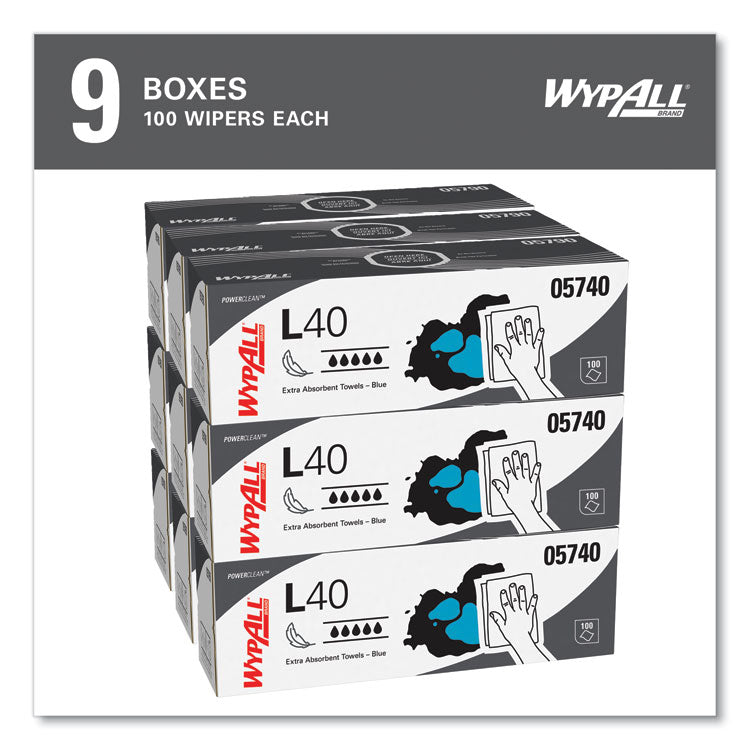 L40 Towels, POP-UP Box, 9.8 x 16.4, Blue, 100/Box, 9 Boxes/Carton 4