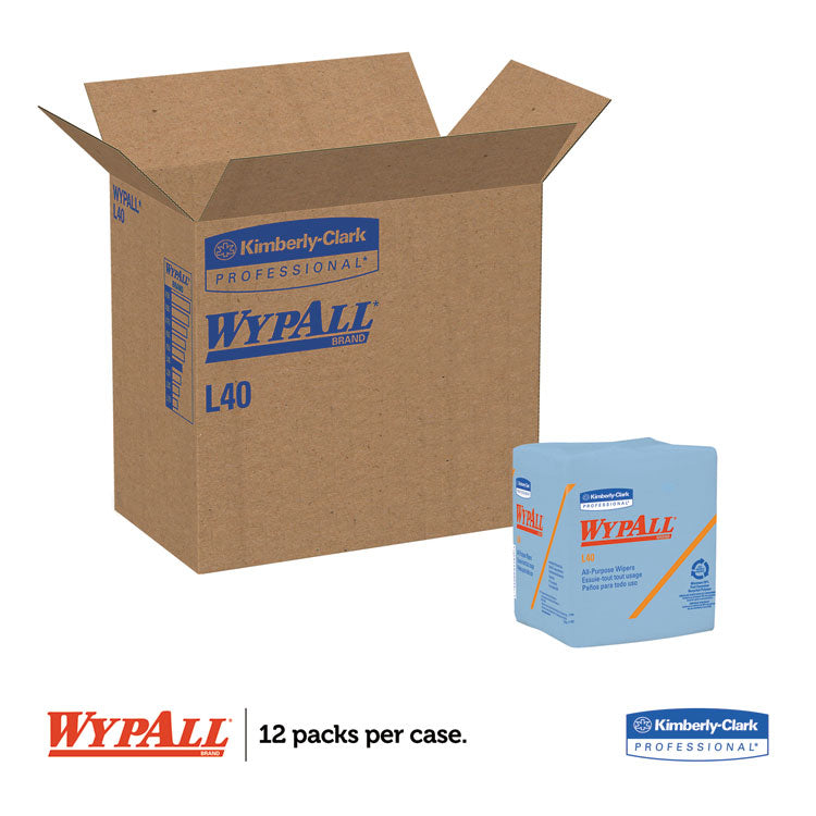 L40 Wiper, 1/4 Fold, Blue, 12.5 x 12, 56/Box, 12 Boxes/Carton 2