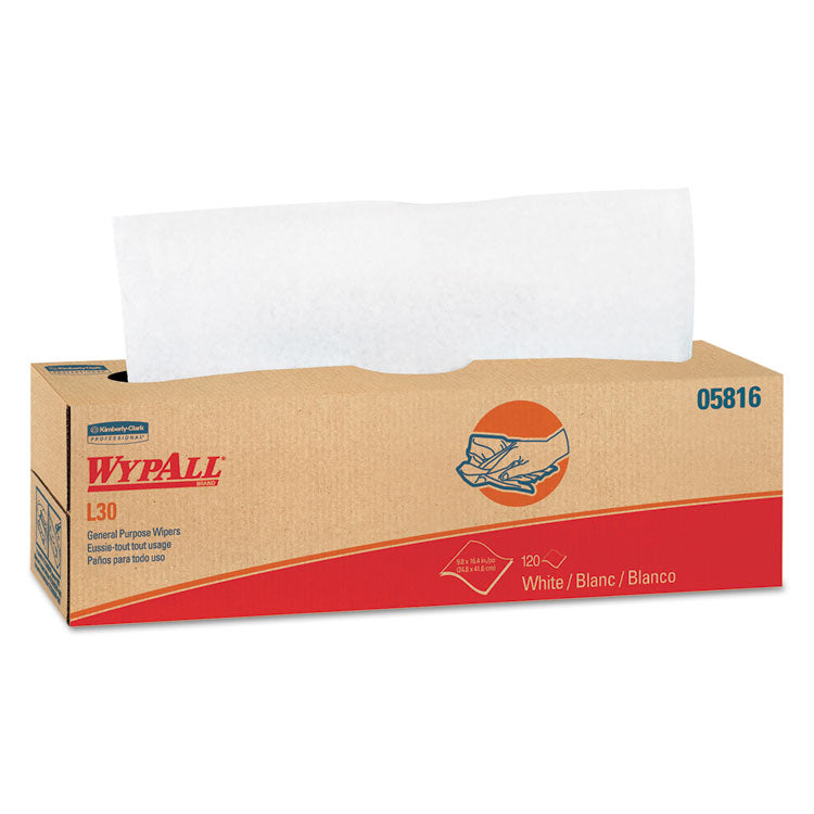 L30 Towels, POP-UP Box, 9.8 x 16.4, White, 120/Box, 6 Boxes/Carton 1