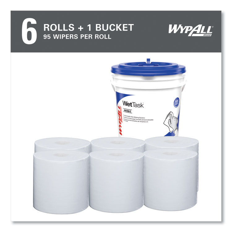 Power Clean Wipers for WetTask Customizable Wet Wiping System with (1) Bucket, 12 x 12.5, Unscented, 95/Roll, 6 Rolls/Carton 5