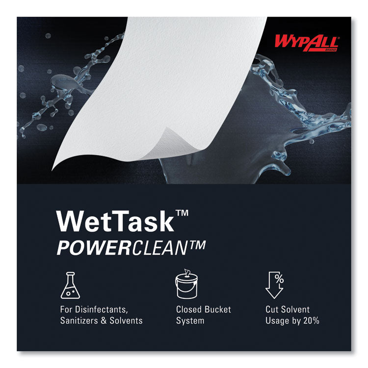 Power Clean Wipers for WetTask Customizable Wet Wiping System with (1) Bucket, 12 x 12.5, Unscented, 95/Roll, 6 Rolls/Carton 10