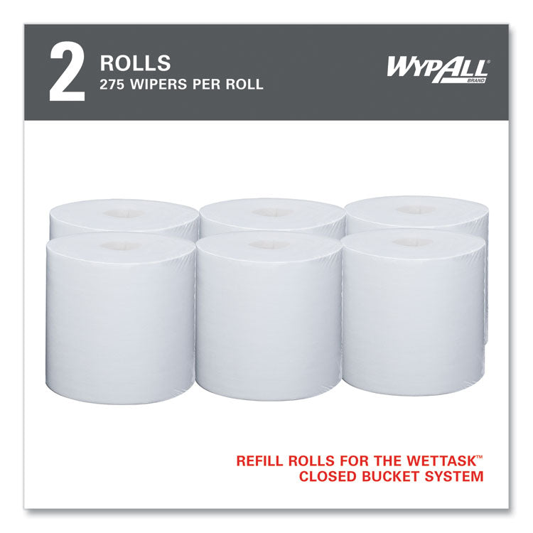 Power Clean Wipers for Solvents WetTask Customizable Wet Wiping System, Wipers Only, 9 x 15, White, 275/Roll, 2 Rolls/Carton 4