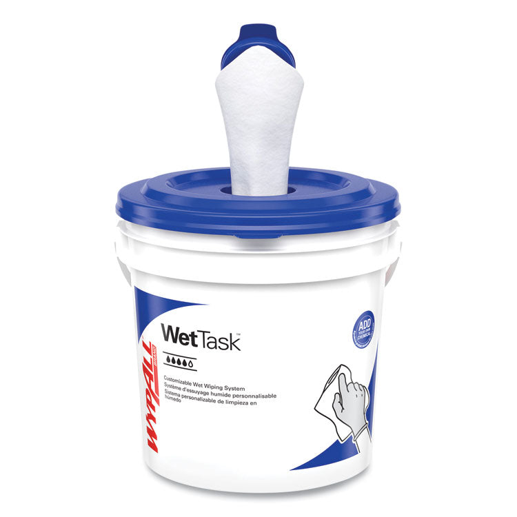 Critical Clean Wipers for Bleach, Disinfectants, Sanitizers WetTask Customizable Wet Wiping System, w/Bucket,140/Roll, 6/CT 2