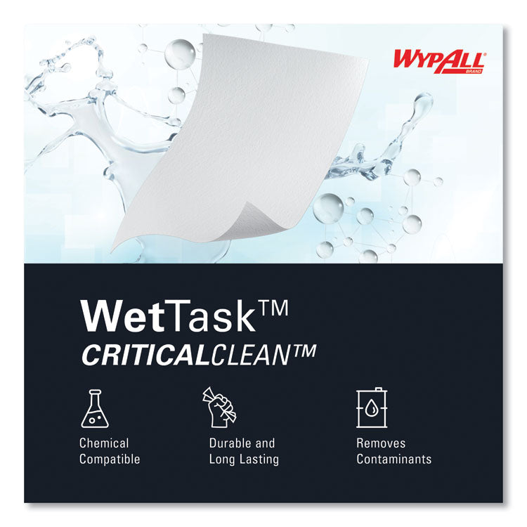 Critical Clean Wipers for Bleach, Disinfectants, Sanitizers WetTask Customizable Wet Wiping System, w/Bucket,140/Roll, 6/CT 3