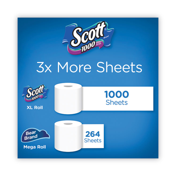 Toilet Paper, Septic Safe, 1-Ply, White, 1,000 Sheets/Roll, 12 Rolls/Pack, 4 Pack/Carton 9