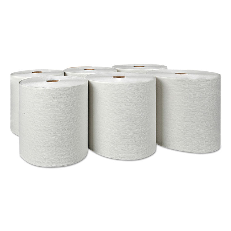 Hard Roll Paper Towels with Premium Absorbency Pockets, 1-Ply, 8" x 600 ft, 1.5" Core, White, 6 Rolls/Carton 4