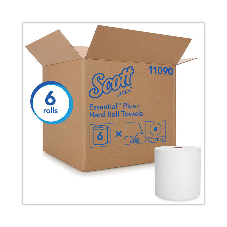 Hard Roll Paper Towels with Premium Absorbency Pockets, 1-Ply, 8" x 600 ft, 1.5" Core, White, 6 Rolls/Carton 2