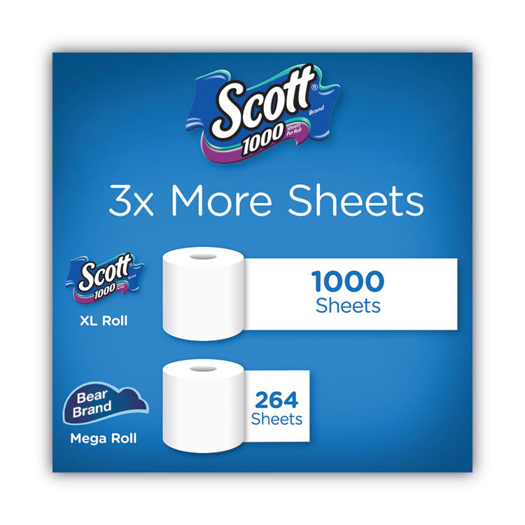 1000 Bathroom Tissue, Septic Safe, 1-Ply, White, 1,000 Sheet/Roll, 20/Pack 3