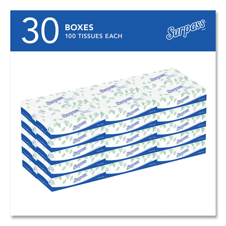 Facial Tissue for Business, 2-Ply, White, Flat Box, 100 Sheets/Box, 30 Boxes/Carton 3