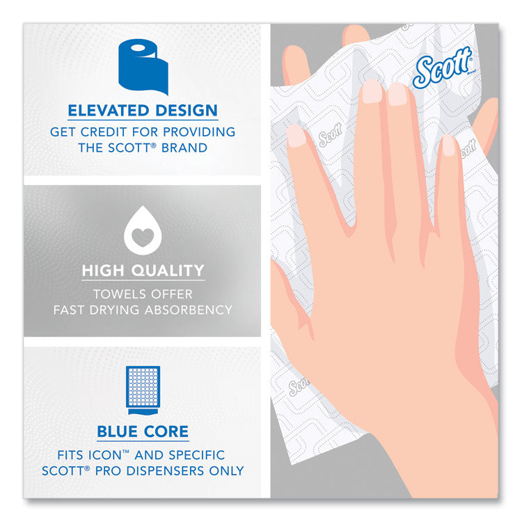 Pro Hard Roll Paper Towels with Elevated Scott Design for Scott Pro Dispenser, Blue Core Only, 1-Ply, 1,150 ft, 6 Rolls/CT 8