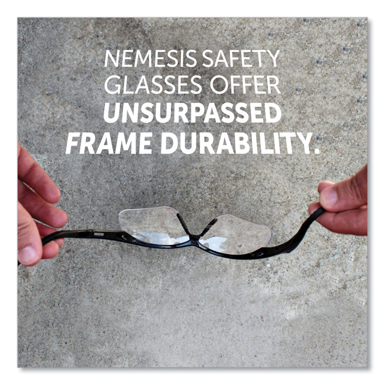 V60 Nemesis Rx Reader Safety Glasses, Black Frame, Clear Lens, +3.0 Diopter Strength, 6/Box 5