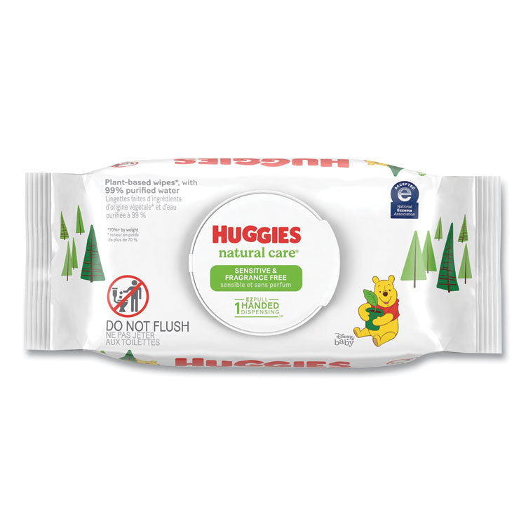 Natural Care Sensitive Baby Wipes, 1-Ply, 3.88 x 6.6, Unscented, White, 56/Pack, 8 Packs/Carton 3