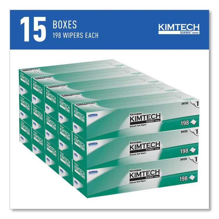 Kimwipes Delicate Task Wipers, 1-Ply, 11.8 x 11.8, Unscented, White, 198/Box, 15 Boxes/Carton 9