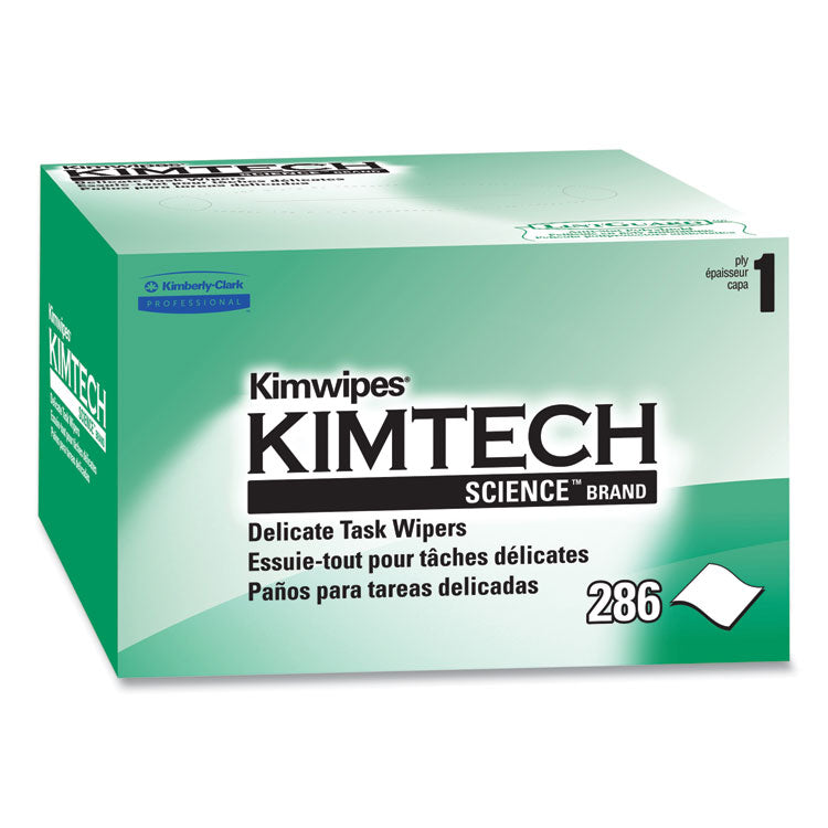 Kimwipes, Delicate Task Wipers, 1-Ply, 4.4 x 8.4, Unscented, White, 286/Box, 60 Boxes/Carton 2