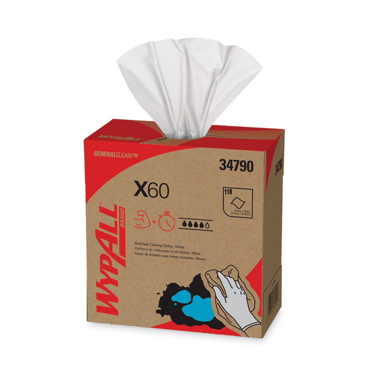 General Clean X60 Cloths, POP-UP Box, 8.34 x 16.8, White, 118/Box, 10 Boxes/Carton 2