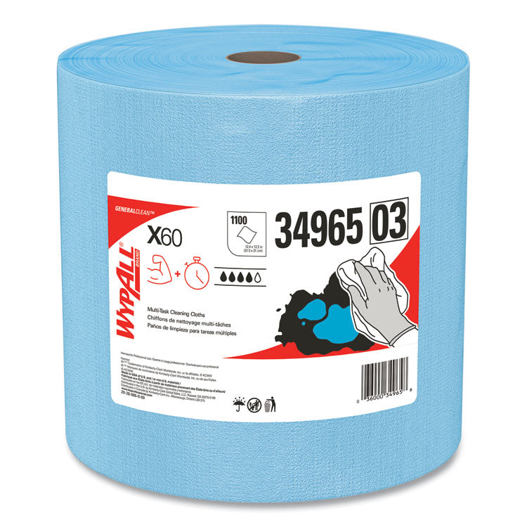 General Clean X60 Cloths, Jumbo Roll, 12.5 x 13.4, Blue, 1,100/Roll 1